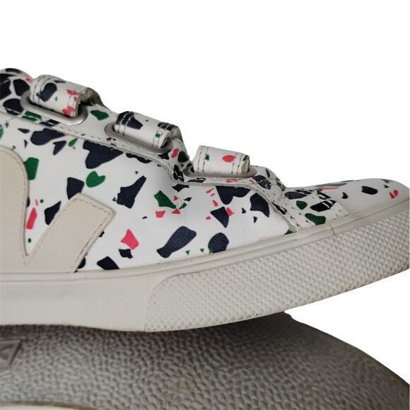 Veja Womens Esplar Leather 3 Lock Sneakers Terrazzo Paint Splatter Size US 8 - Picture 4 of 12
